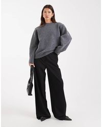 ASOS - Drop Shoulder Pad Longline Sweater - Lyst