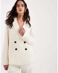 4th & Reckless - Textured Double Breasted Foldover Cuff Blazer - Lyst