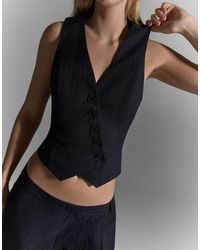 Bershka - Striped Gilet - Lyst