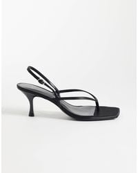 Mango - Strappy Toe Post Heeled Sandals - Lyst