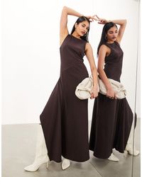 ASOS - Premium Jersey Asymmetric Hem Maxi Dress - Lyst