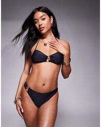 Candypants - Slip Bikini Sgambati Neri Con Dettaglio - Lyst