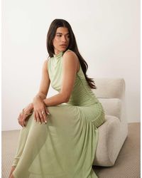 ASOS - Ruched Drop Waist Circle Dress With Grown - Lyst