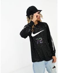 Nike - Trend - t-shirt a maniche lunghe nera con logo - Lyst