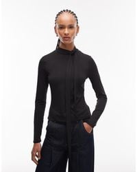 ASOS - Soft Scarf Neck Long Sleeve Top - Lyst