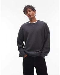 TOPMAN - – oversize-sweatshirt aus ottoman-stoff - Lyst