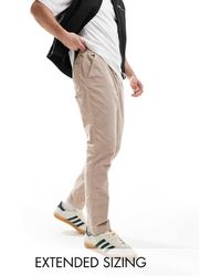 ASOS - Tapered Fit Cord Trouser With Elasticated Waist - Lyst
