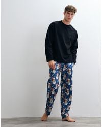ASOS - Christmas Pyjama Bottoms With Santa Graphic - Lyst