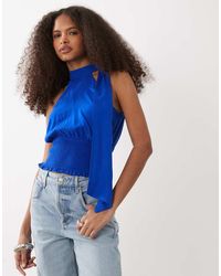 Mango - Teen Asymmetric Ruched Waist Top - Lyst