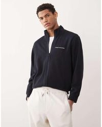 ARMANI EXCHANGE - Zip Up Sweatshirt With Chest Logo - Lyst