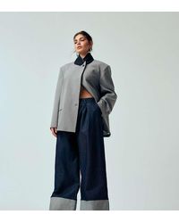 ASOS - Curve Tailored Cuffed Hem Wide Leg Jeans - Lyst