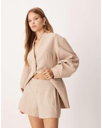 ASOS - Tailored Linen Look Shorts Co-Ord - Lyst