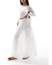 Collusion - Maxi Sheer Tiered Skirt - Lyst