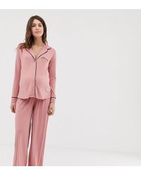 ASOS Pyjama traditionnel à liserés avec pantalon - Bleu
