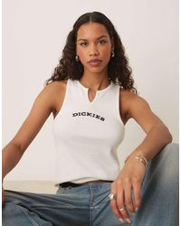 Dickies - Camiseta Sin Mangas De Corte Alargado Con Cuello De Pico De - Lyst