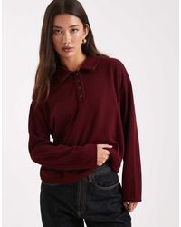 New Look - Button Up Polo Jumper - Lyst