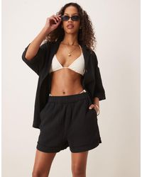 ASOS - Cheesecloth Pull On Shorts With Raw Edge Detail Co-ord - Lyst