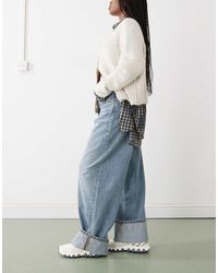Monki - peggy baggy Jeans With Turn Up - Lyst