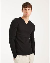 ASOS - – geripptes, langärmliges muskelshirt - Lyst