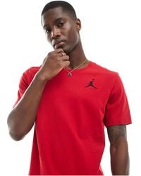 Nike - Camiseta roja con logo pequeño jumpman - Lyst