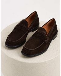 Vagabond Shoemakers - Steven Suede Slim Penny Loafers - Lyst
