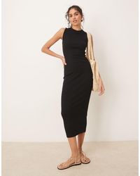 ASOS - 90S Ribbed Built Up Midi Tank Dress - Lyst