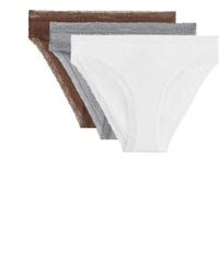 Oysho - 3 Classic Briefs With Cotton Rib - Lyst