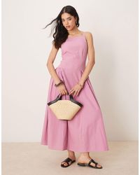 ASOS - Robe mi-longue à encolure carrée et taille basse - fumé - Lyst