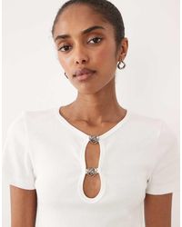 HUGO - Top Corto Negro Con Abertura Diheart De - Lyst