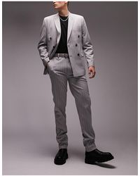 TOPMAN - Slim Striped Suit Trousers - Lyst
