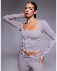 4505 - Square Neck Long Sleeve Top - Lyst