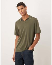 ASOS - Knitted Pure Merino Wool Notch Neck Polo - Lyst