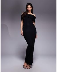 ASOS - Extreme Ruched Bardot Midi Dress - Lyst