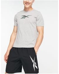 Reebok - Training - speedwick - t-shirt grigia con logo - Lyst