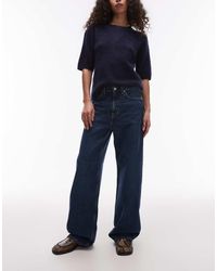 ARKET - Vaqueros De Talle Alto Y Pernera Holgada Con Lavado Azul Oscuro Coral De - Lyst