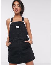 Calvin Klein – es Overall-Kleid - Schwarz