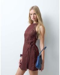 & Other Stories - Pure Linen Square Neck Mini Dress With Wrap Front - Lyst