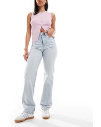 Calvin Klein - Vaqueros De Corte Recto Y Talle Alto Con Lavado Claro De -Azul - Lyst