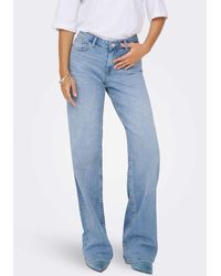 ONLY - Julles - jean droit taille basse - clair - Lyst