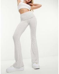 Miss Selfridge - Low Rise Deep Fold Over Waistband Flare leggings - Lyst