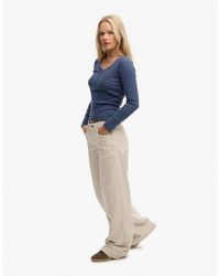 Superdry - Mid Waist Baggy Mini Cord Pants - Lyst