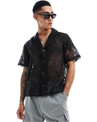 ASOS - Premium Boxy Relaxed Deep Revere All Over Embroidered Shirt - Lyst