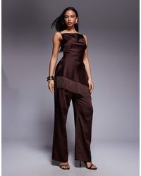 ASOS - Asos X The Sourced Collection Strappy Top With Fringing - Lyst