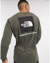 the north face rainbow box logo long sleeve tee