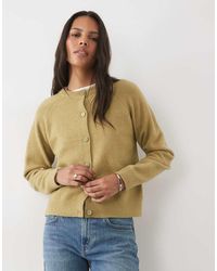 New Look - Crew Neck Button Down Cardigan - Lyst