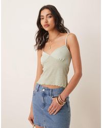 ASOS - – halbtransparentes, geripptes camisole-top - Lyst