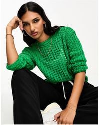 Mango - Cable Knit Cropped Long Sleeve Sweater - Lyst