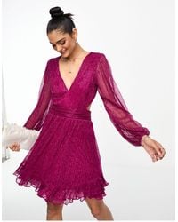 Forever New - Sheer Sleeve Plisse Mini Dress - Lyst