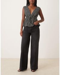ASOS - High Waist Wide Leg Jeans With Front Pockets - Lyst