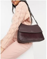Sac à Main Karen Millen En Cuir Marron – Taille Moyenne – Occasion En Bon état – Fermeture Boucle
